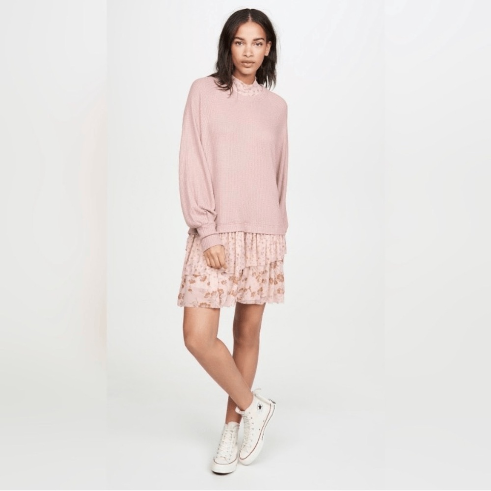 FREE PEOPLE PINK OPPOSITES ATTRACT MINI DRESS - Picture 3 of 8